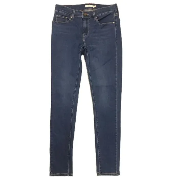 Levis Curvy Skinny Womens 29 (29X29) Jeans Mid Rise Stretch Blue Denim - Picture 1 of 11